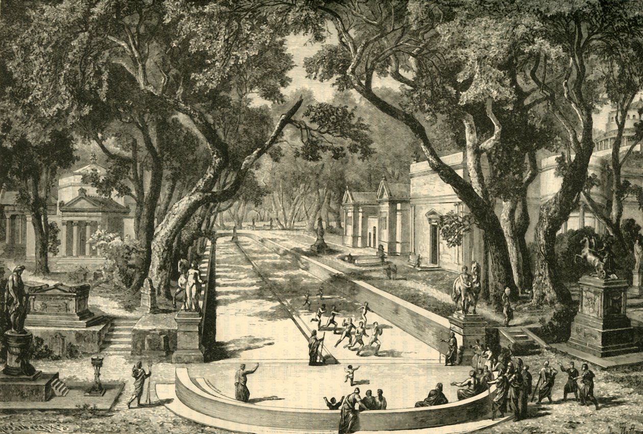 De Dromos in Sparta, gerestaureerd, 1890 door Unbekannt