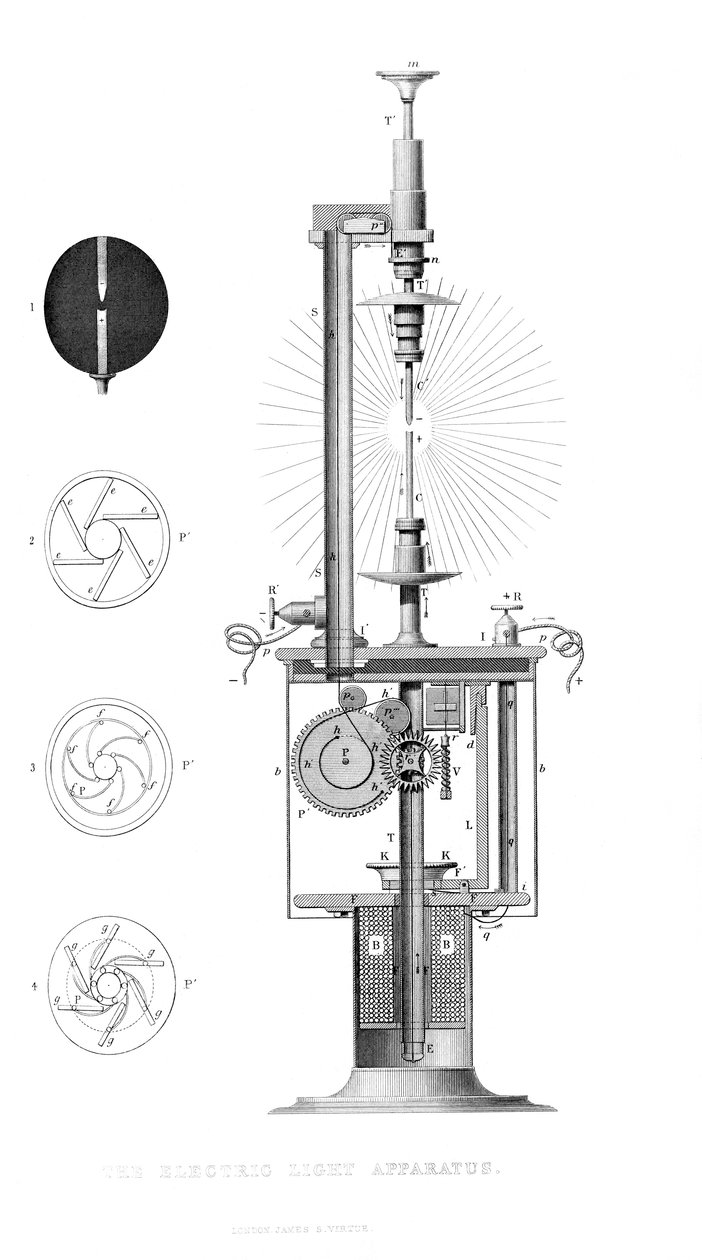 Het elektrische lichtapparaat, 1866 door Unbekannt