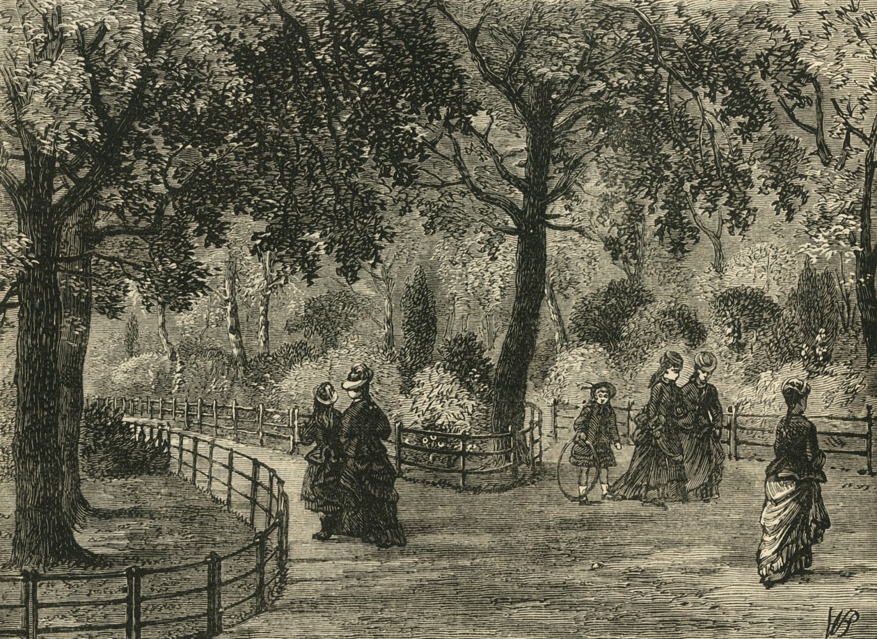 De Bloemenwandelingen, Kensington Gardens, ca. 1876 door Unbekannt