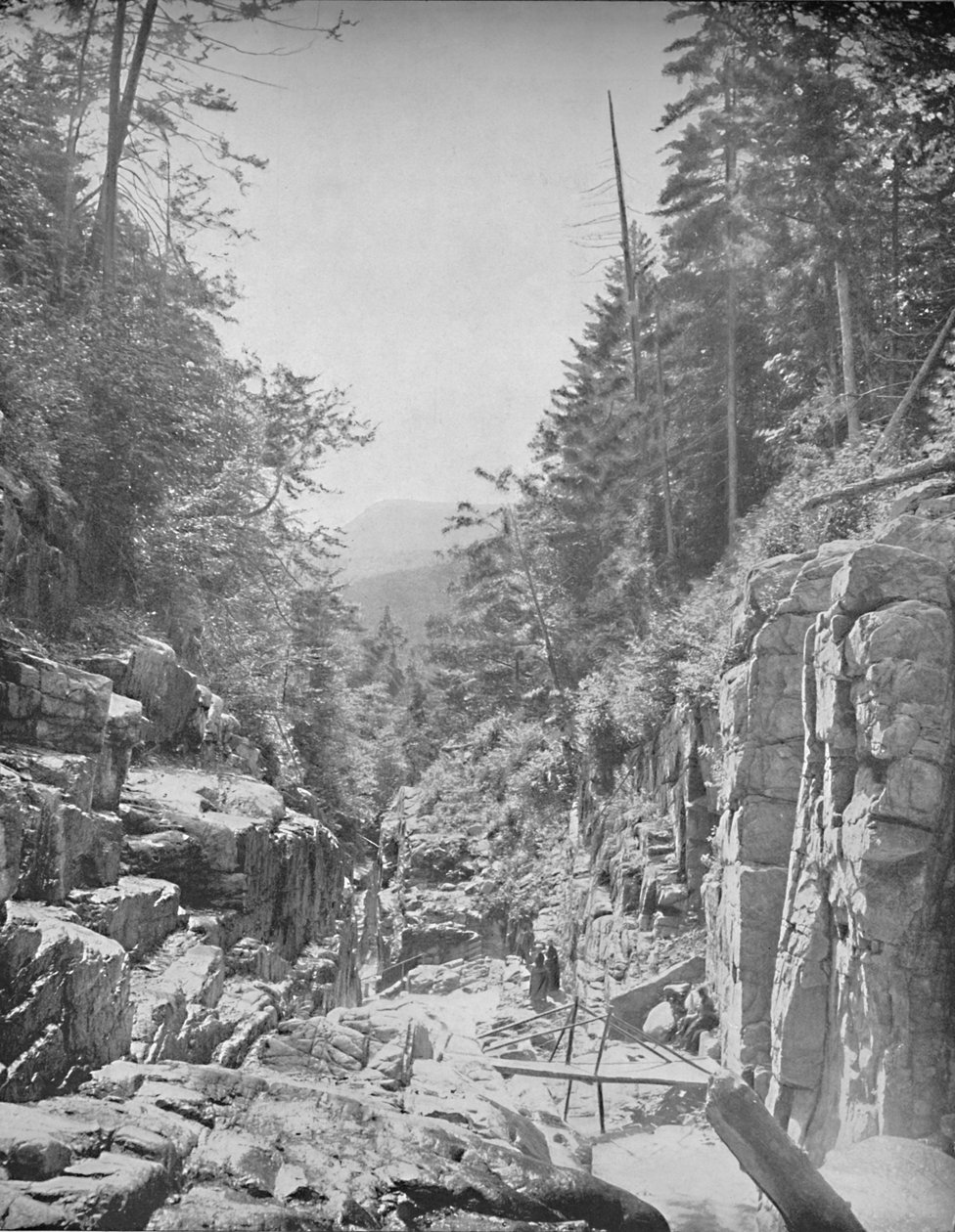 De Flume, Franconia White Mountains, N.H., ca. 1897 door Unbekannt