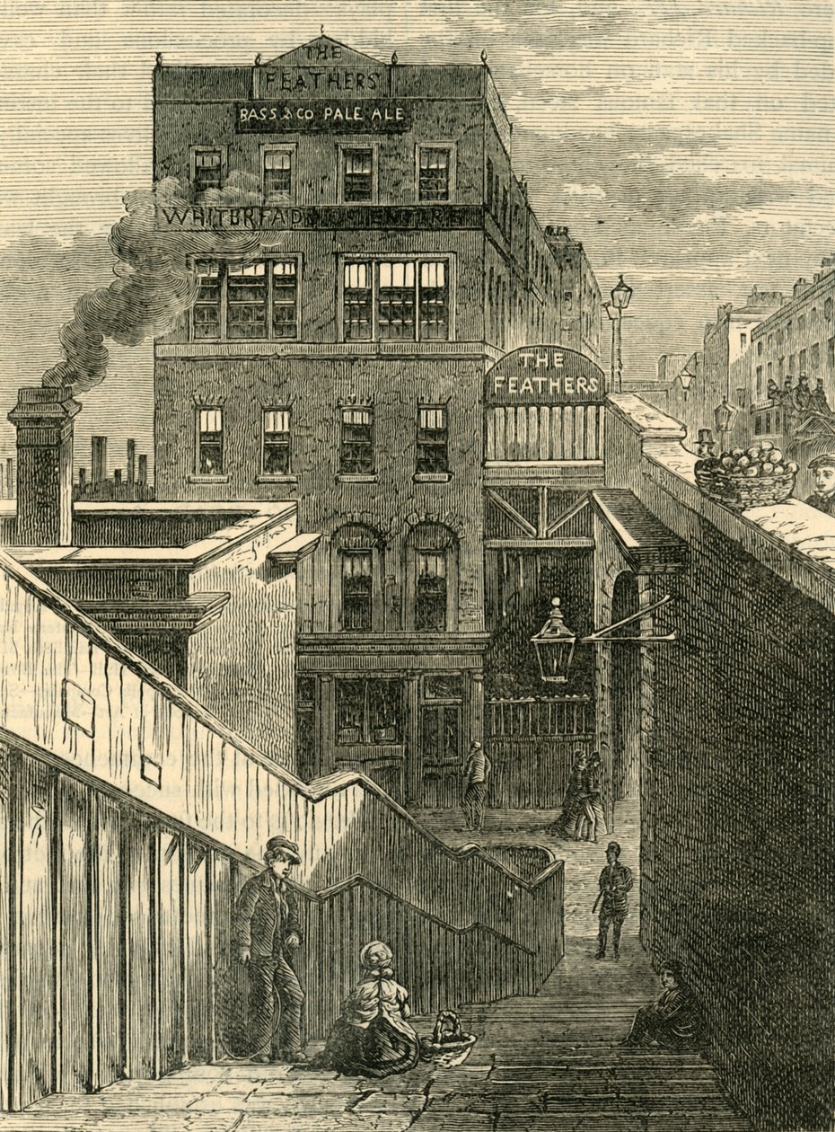 De Huizen in Waterloo Bridge Road, ca. 1878 door Unbekannt