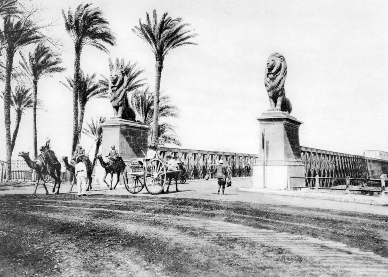 De Kasr-El-Nile Brug, Caïro, Egypte, ca. 1920s door Unbekannt