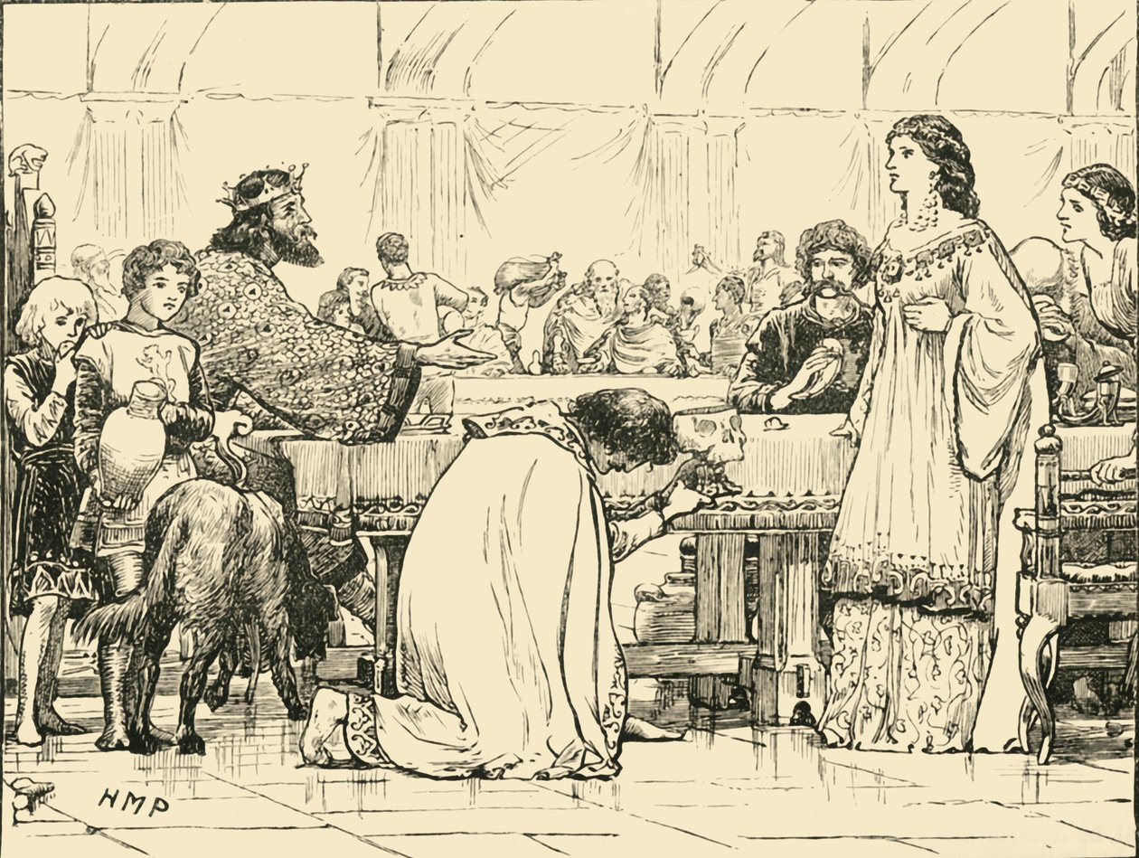 Het laatste banket van Alboin, c570AD, 1890 door Unbekannt