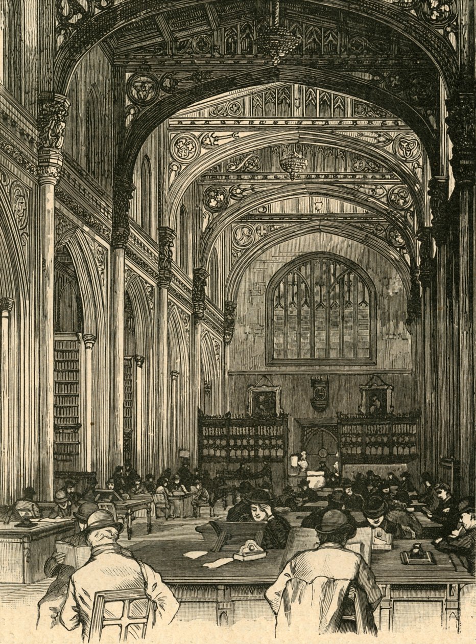 De bibliotheek, Guildhall, 1897 door Unbekannt