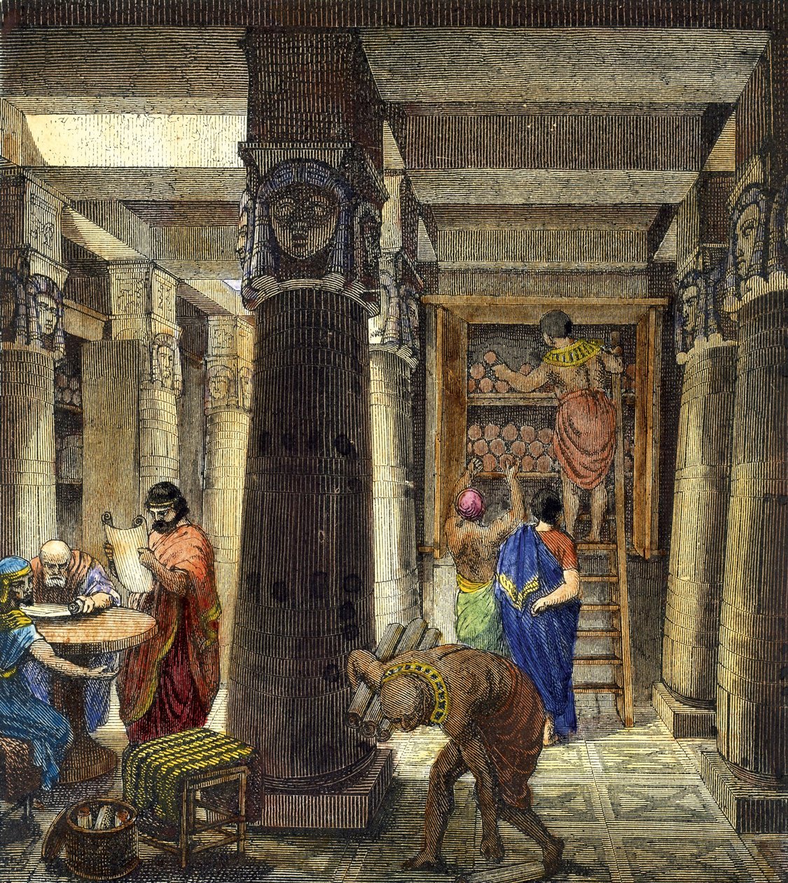 De Bibliotheek van Alexandrië, 1876 door Unbekannt