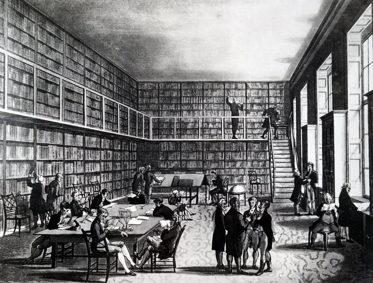 De bibliotheek van de Royal Institution, Albemarle Street door Unbekannt