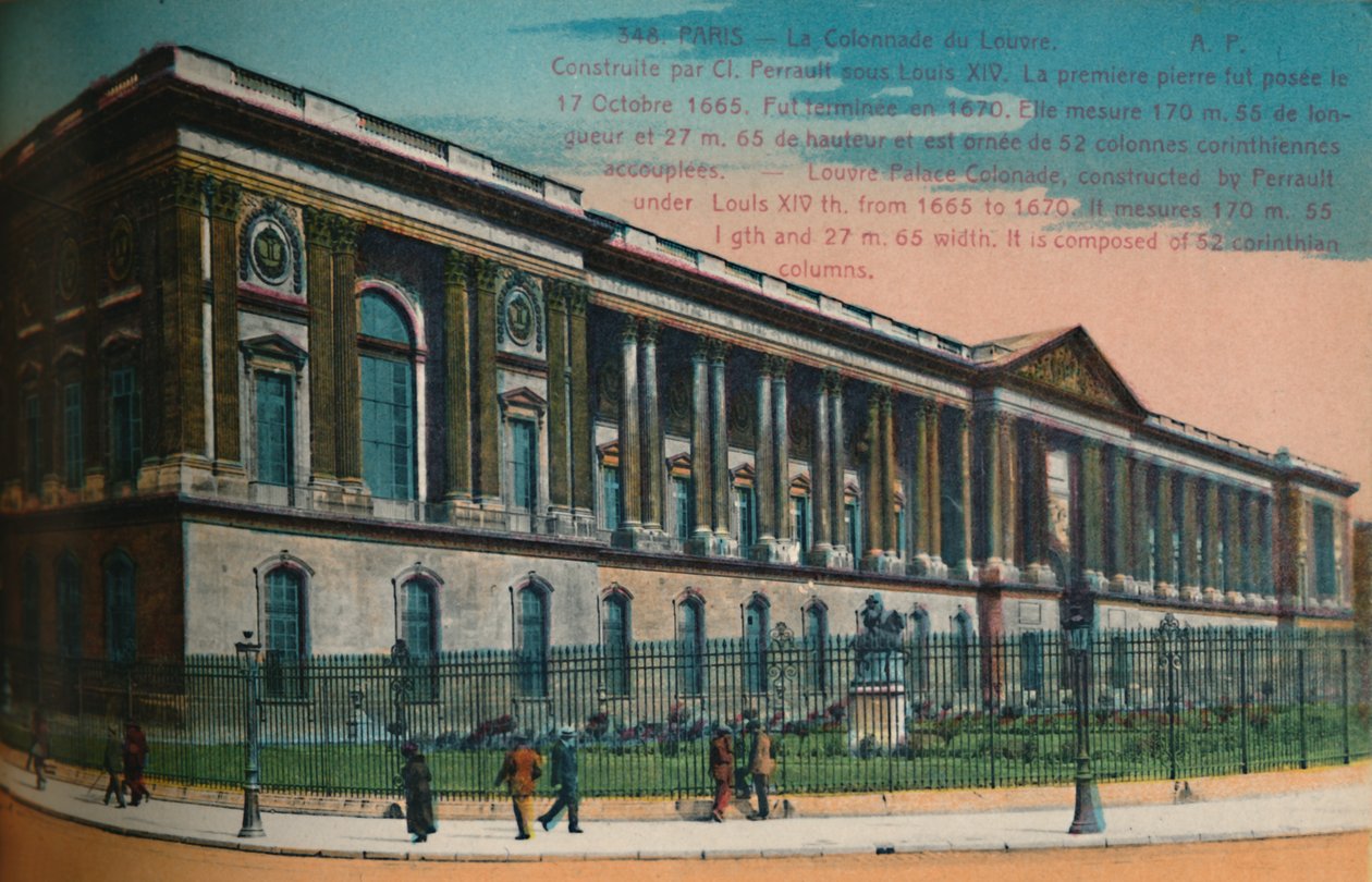 Het Louvre Paleis colonnade, Parijs, c1920 door Unbekannt