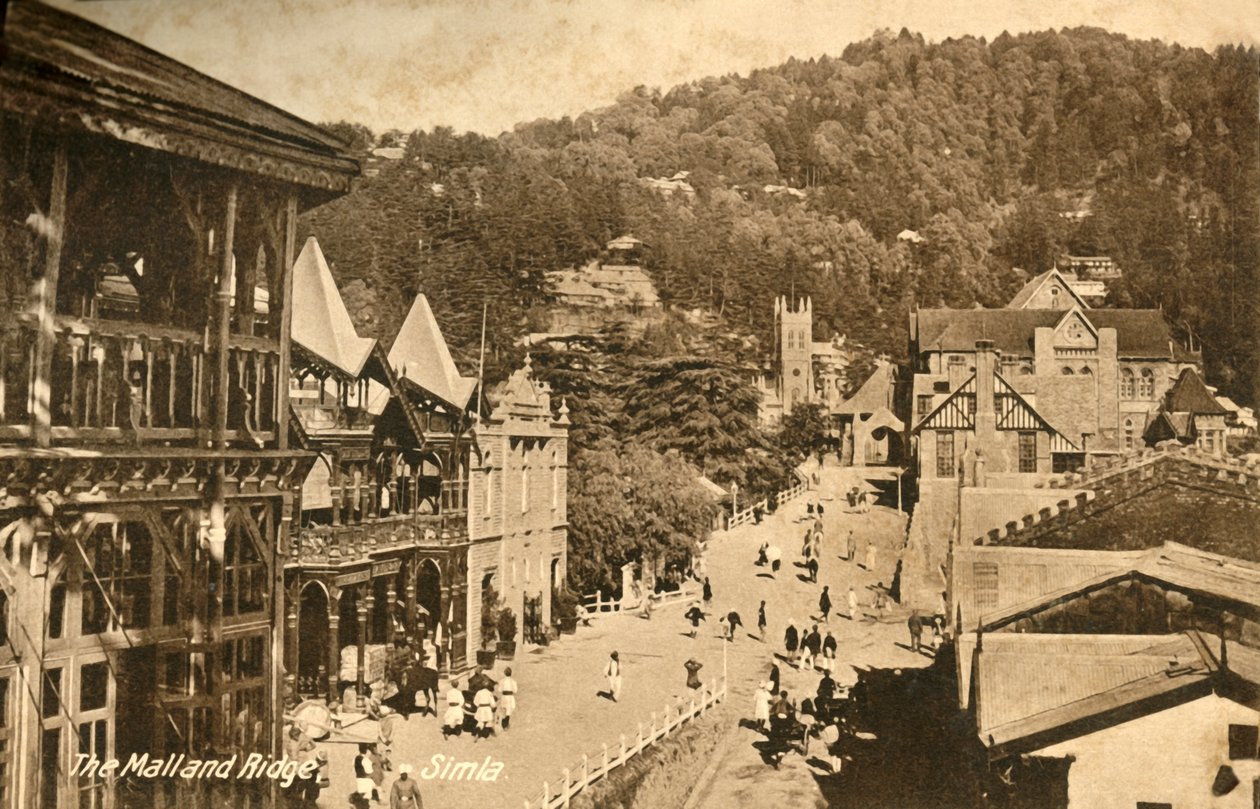The Mall en Ridge - Simla, ca. 1918-1939 door Unbekannt