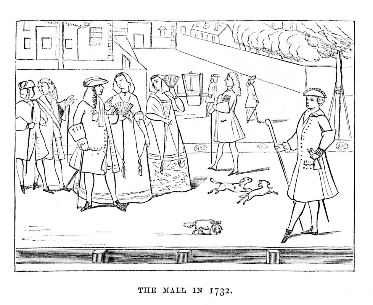 De Mall in 1732, ca. 1870 door Unbekannt