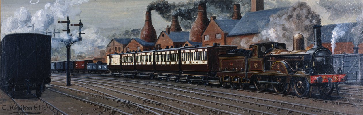 De Manchester Express nabij Stoke-on-Trent door Unbekannt