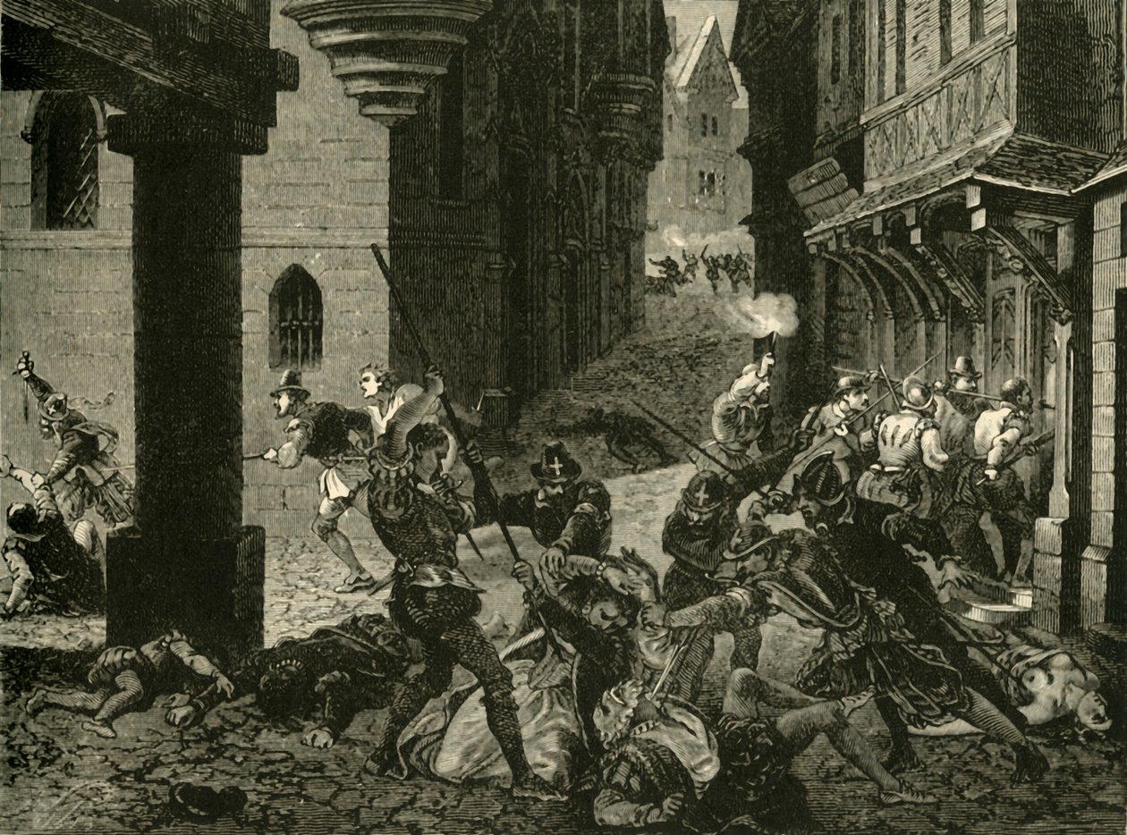 De slachting van St. Bartholomeus, 1572, 1890 door Unbekannt