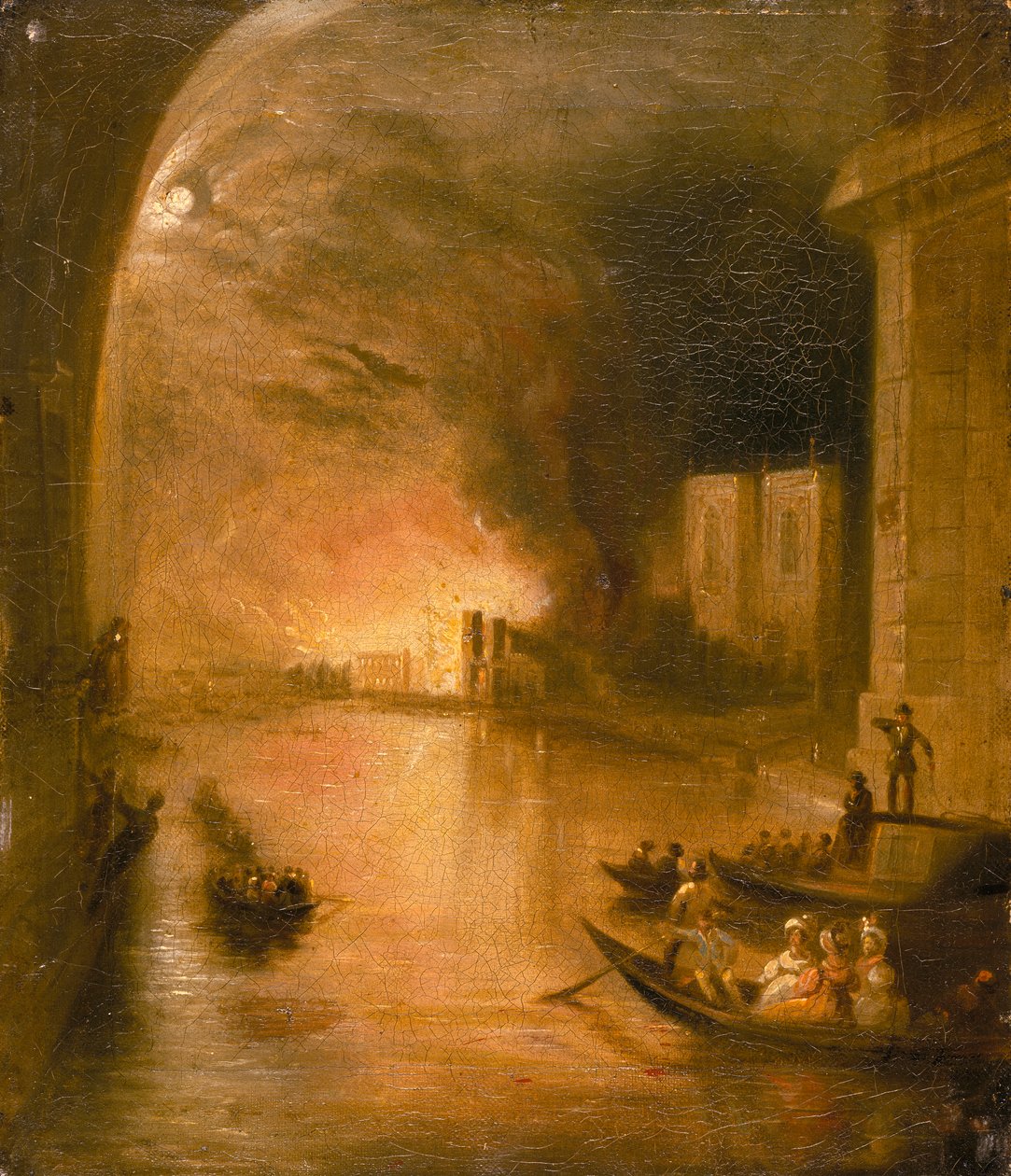 Het Paleis van Westminster in Brand, 1834 door Unbekannt