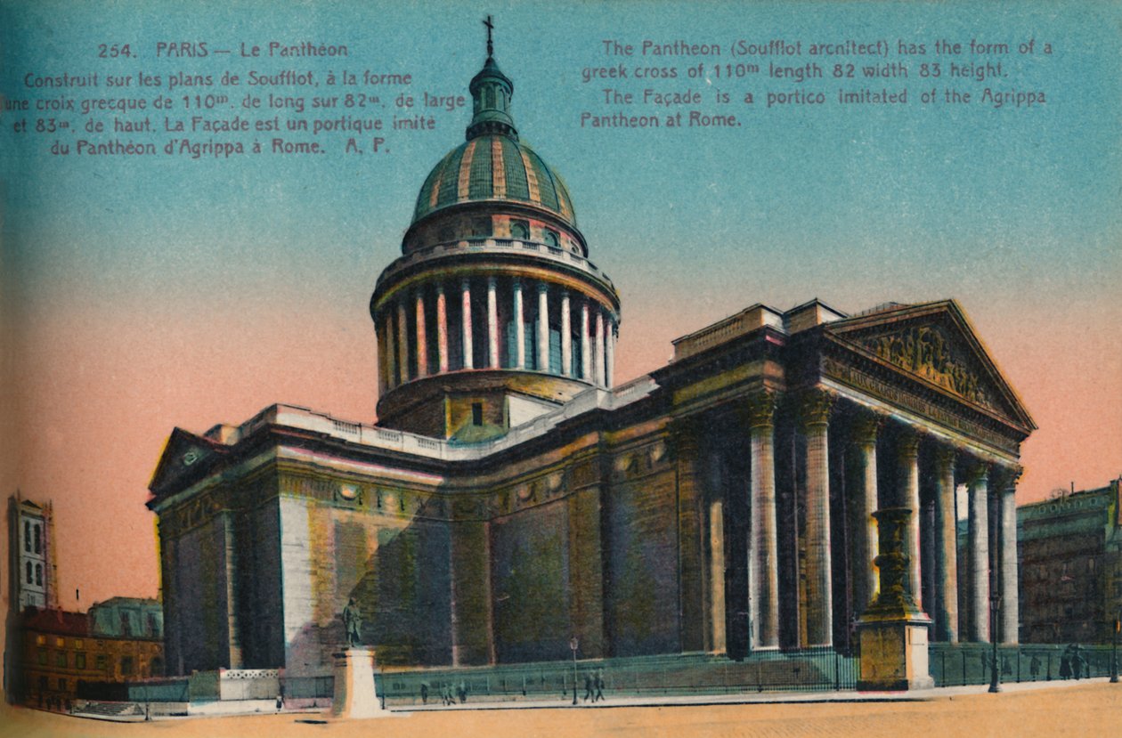 Het Panthéon, Parijs, ca. 1920 door Unbekannt