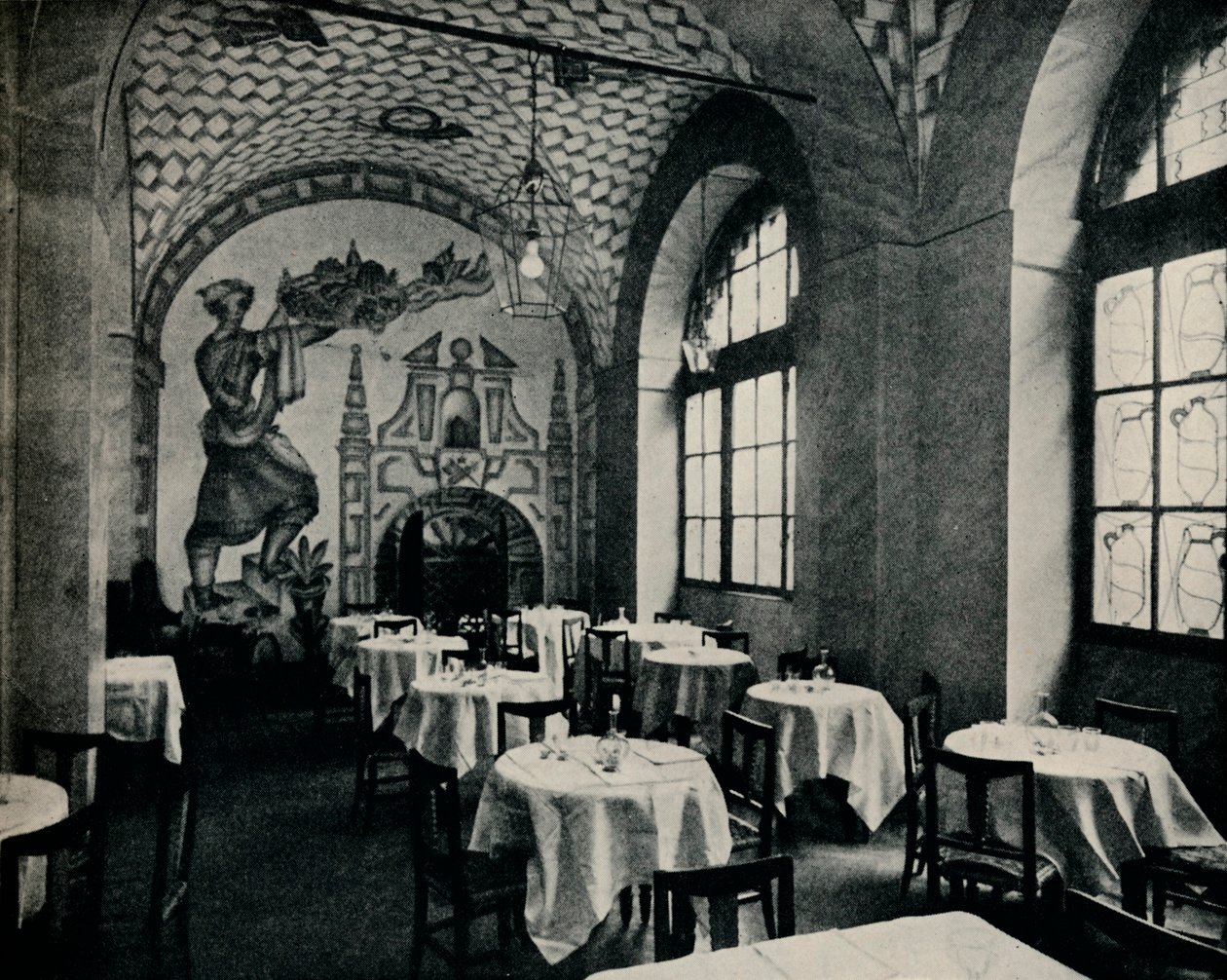 Het Penna DOca Restaurant, Hoofd eetzaal, ca. 1928 door Unbekannt