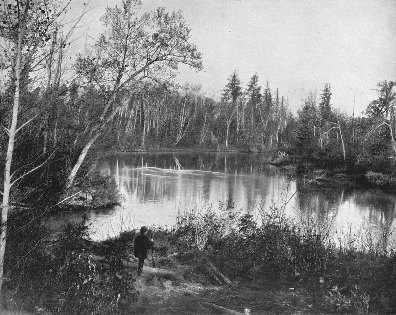 De Peshtigo-rivier, Wisconsin, VS, c1900 door Unbekannt