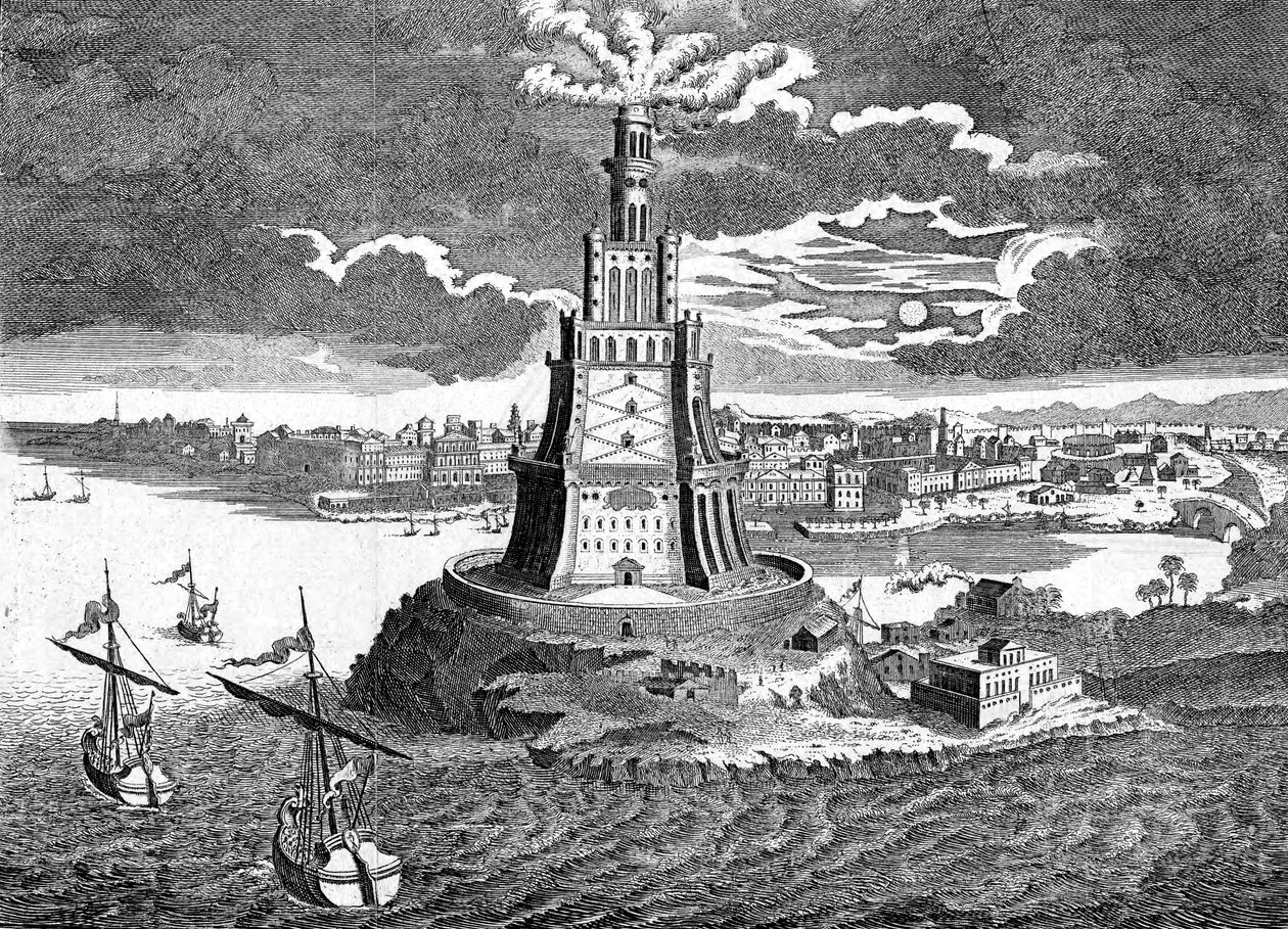 De Pharos van Alexandrië, 18e eeuw door Unbekannt