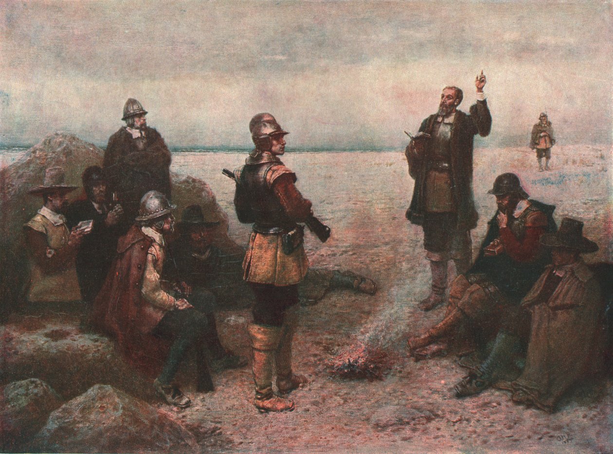 De pelgrimsvaders, ca. 1869, ca. 1902 door Unbekannt