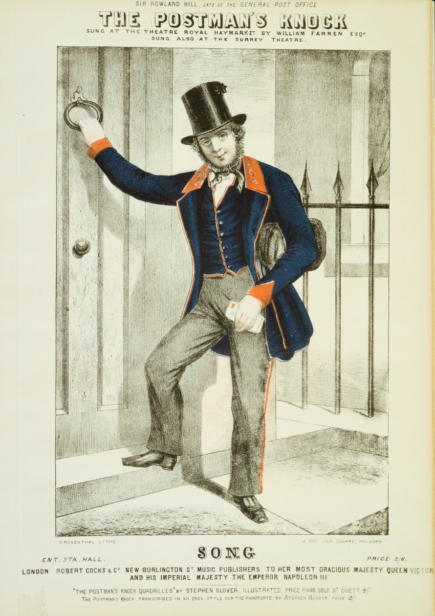 De postbode klopt, ca. 1855 door Unbekannt