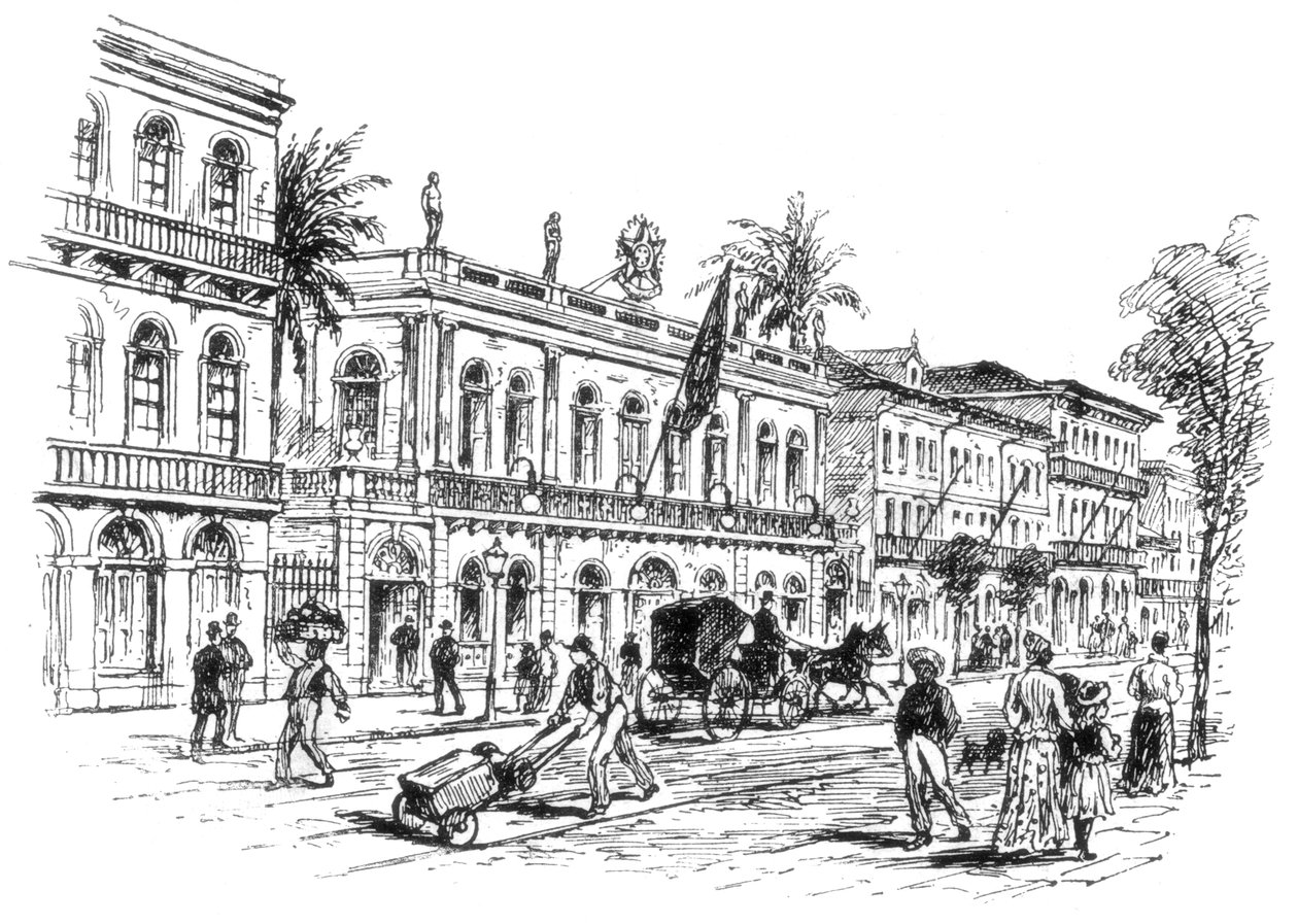 Het presidentiële herenhuis, Rio de Janeiro, Brazilië, 1892 door Unbekannt