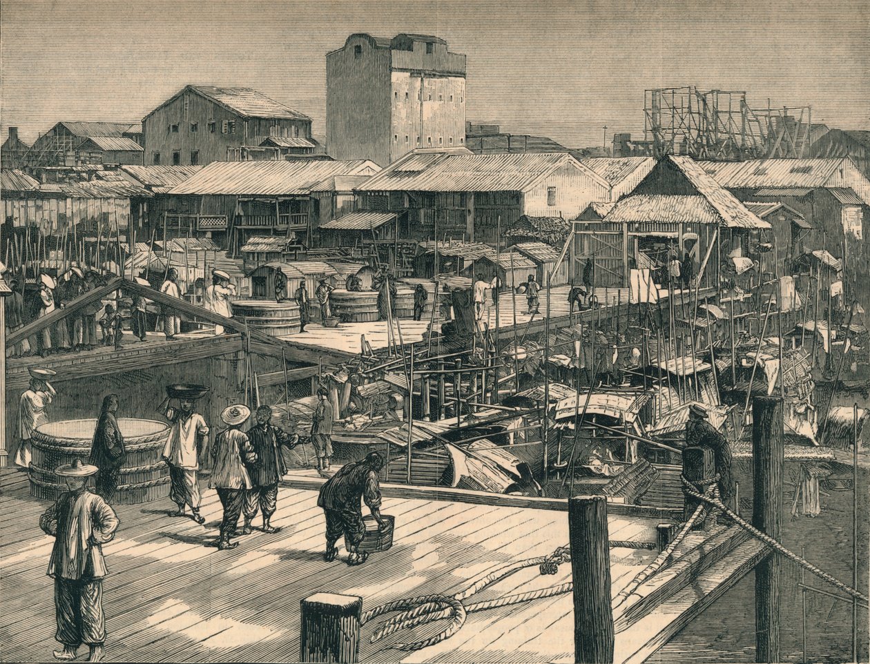 De recente rellen in Canton, c1883 door Unbekannt