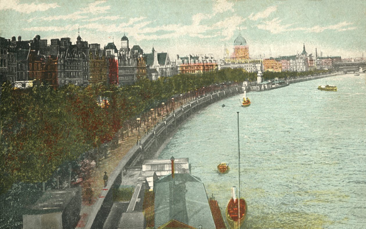 De Thames Embankment, Londen door Unbekannt