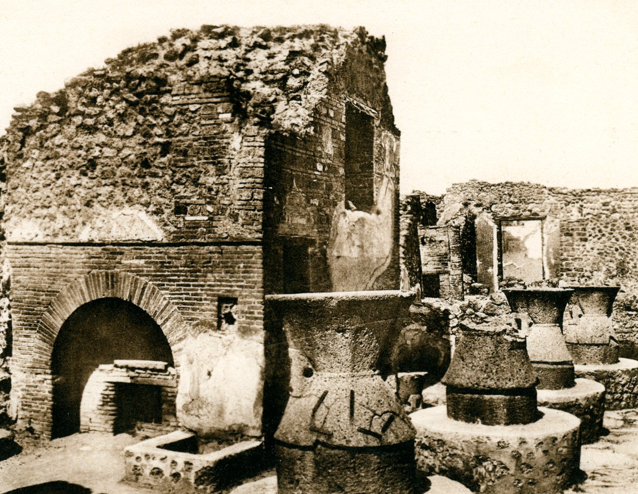 De bakkerij en molen, Pompeii, Italië, ca. 1900s door Unbekannt
