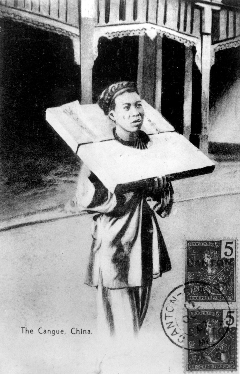 De cangue, China, 1907 door Unbekannt