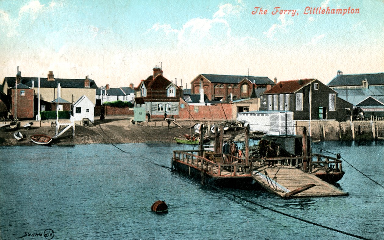 De veerboot bij Littlehampton, West Sussex, 1907 door Unbekannt