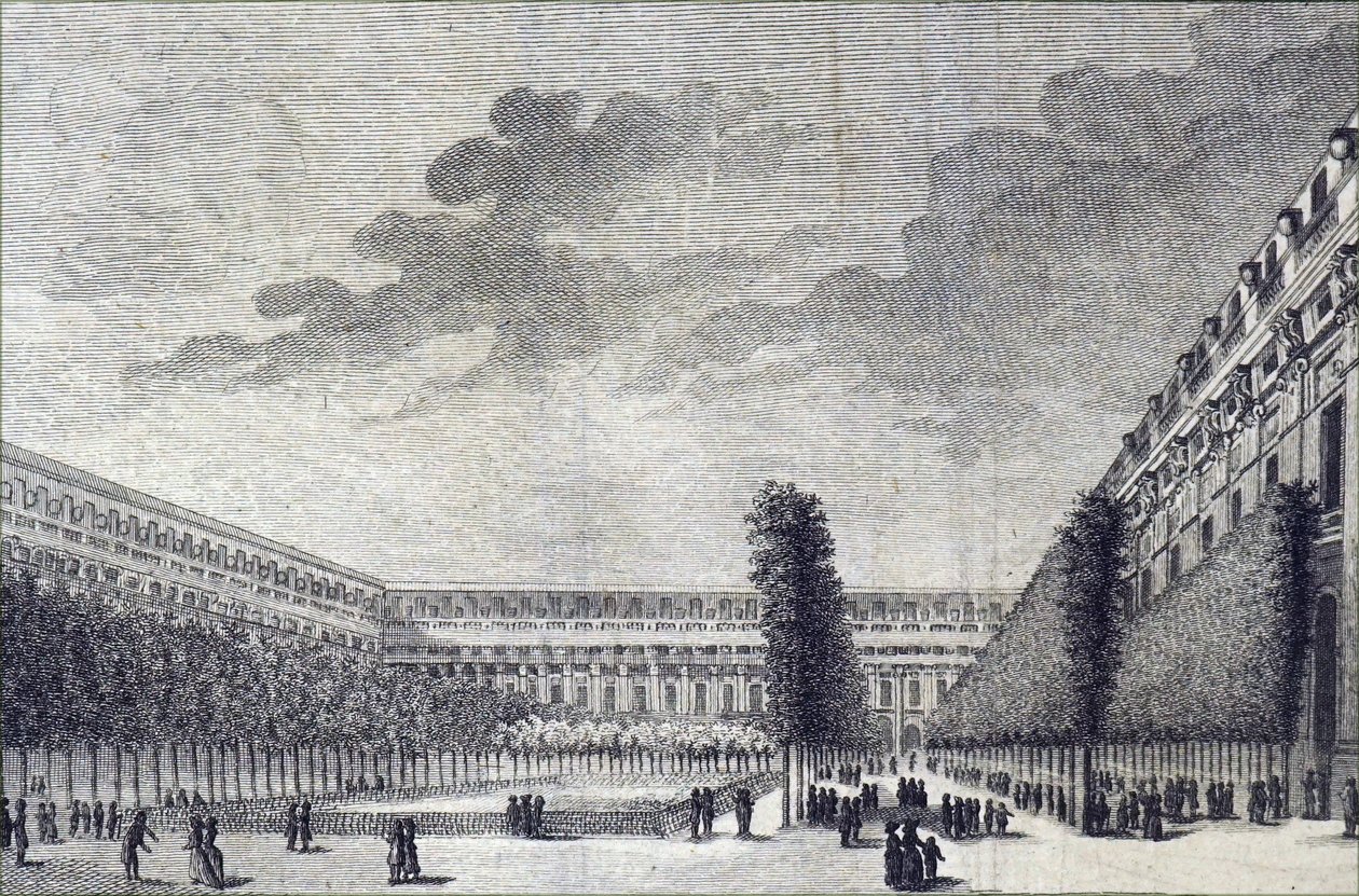 De tuinen van het Palais Royal in Parijs door Unbekannt