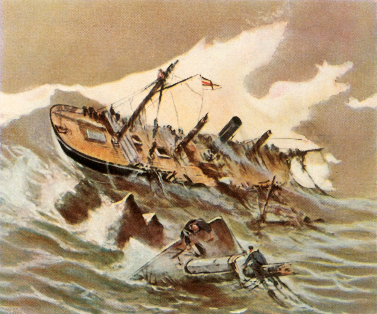 Het kanonneerboot Iltis vergaat, 1896 door Unbekannt