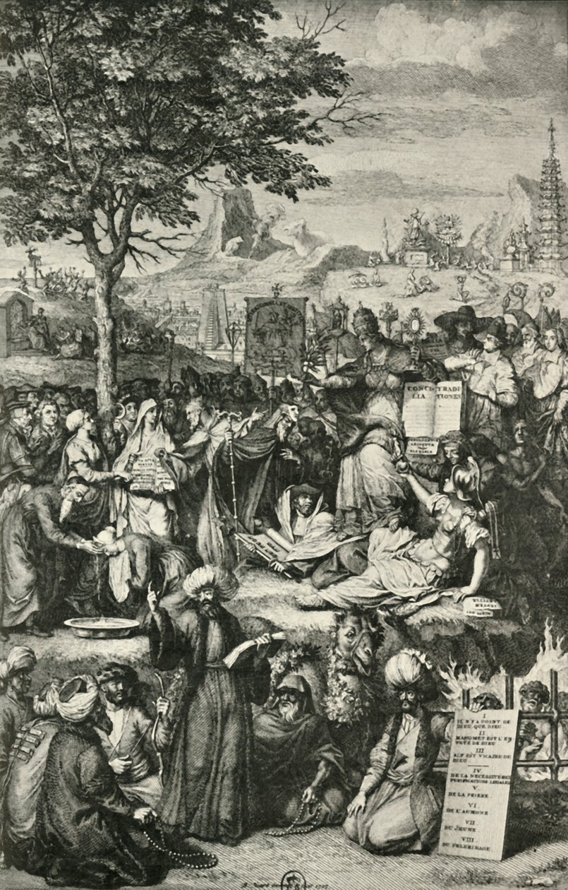 De belangrijkste wereldreligies, ca. 1723, 1908 door Unbekannt