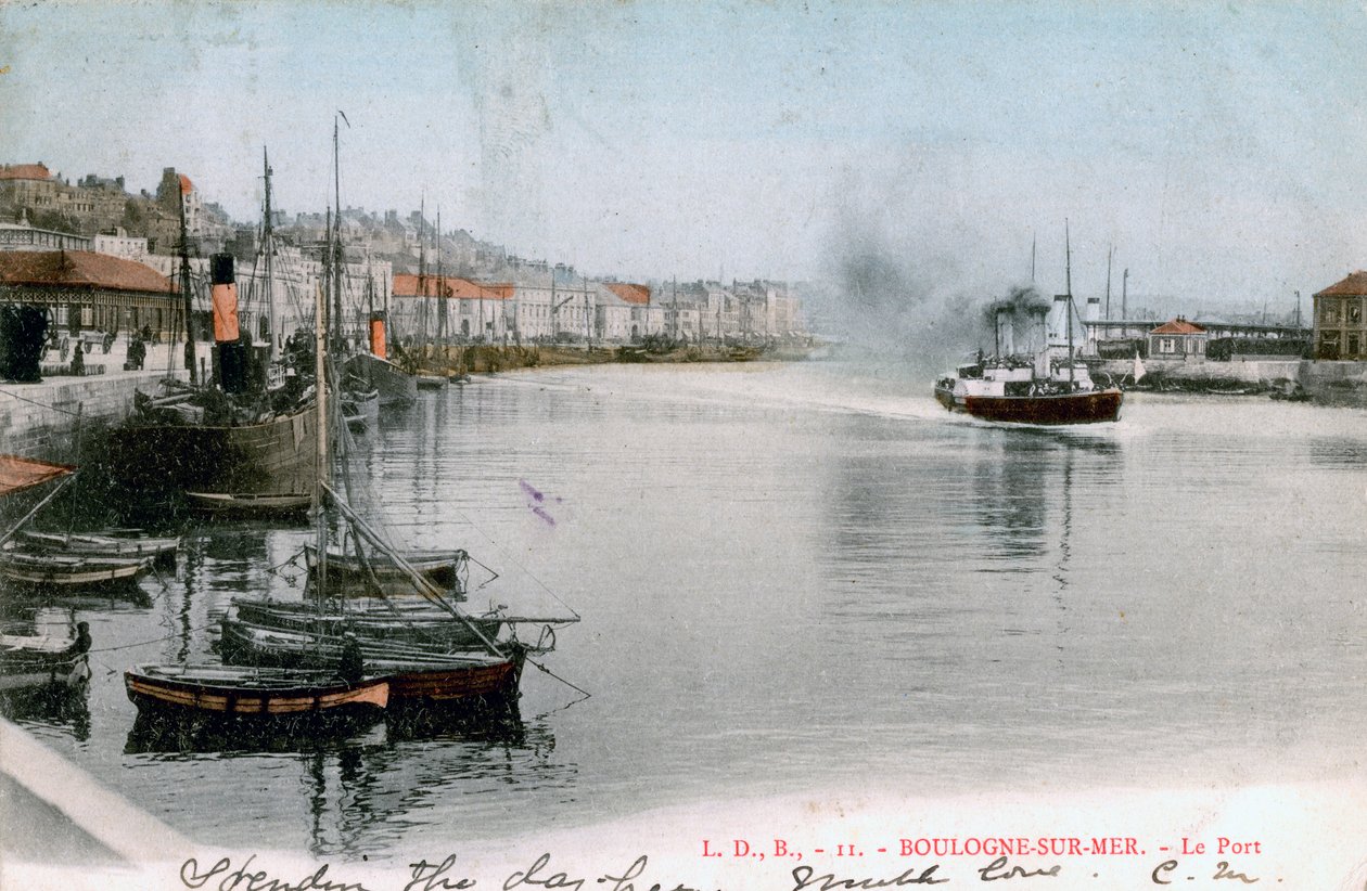 De haven van Boulogne, Frankrijk, 1904 door Unbekannt