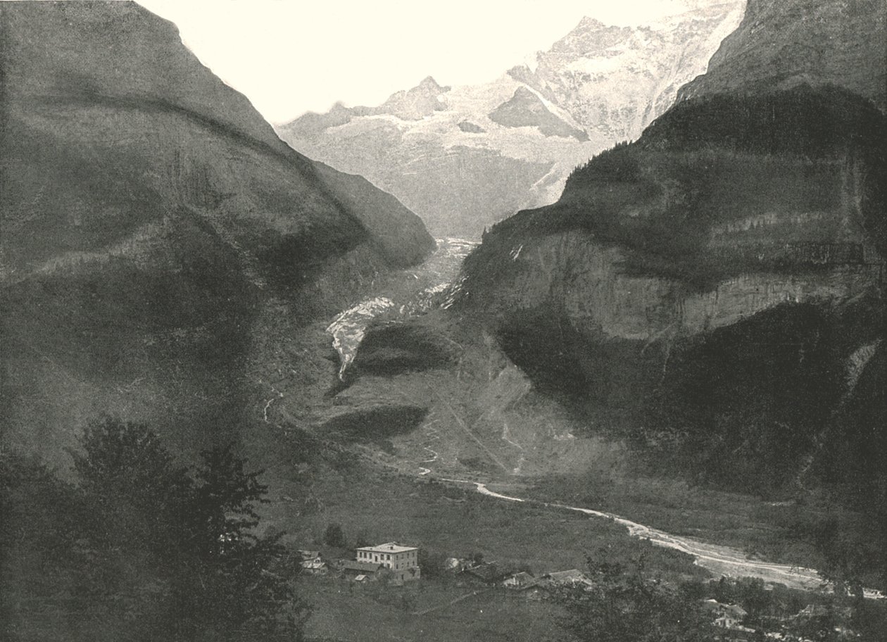 De vallei, Grindenwald, Zwitserland door Unbekannt