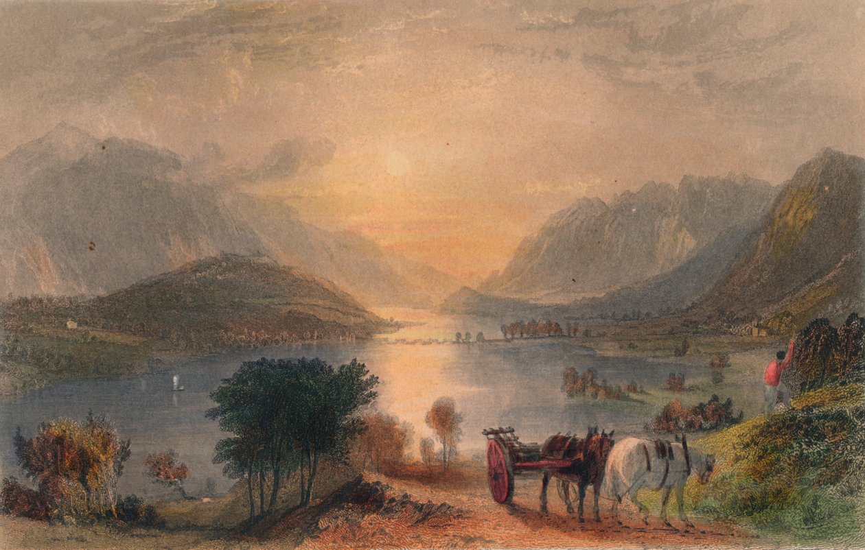 Thirlmere & Helvellen &c. Vanaf Raven Crag, ca. 1830s door Unbekannt