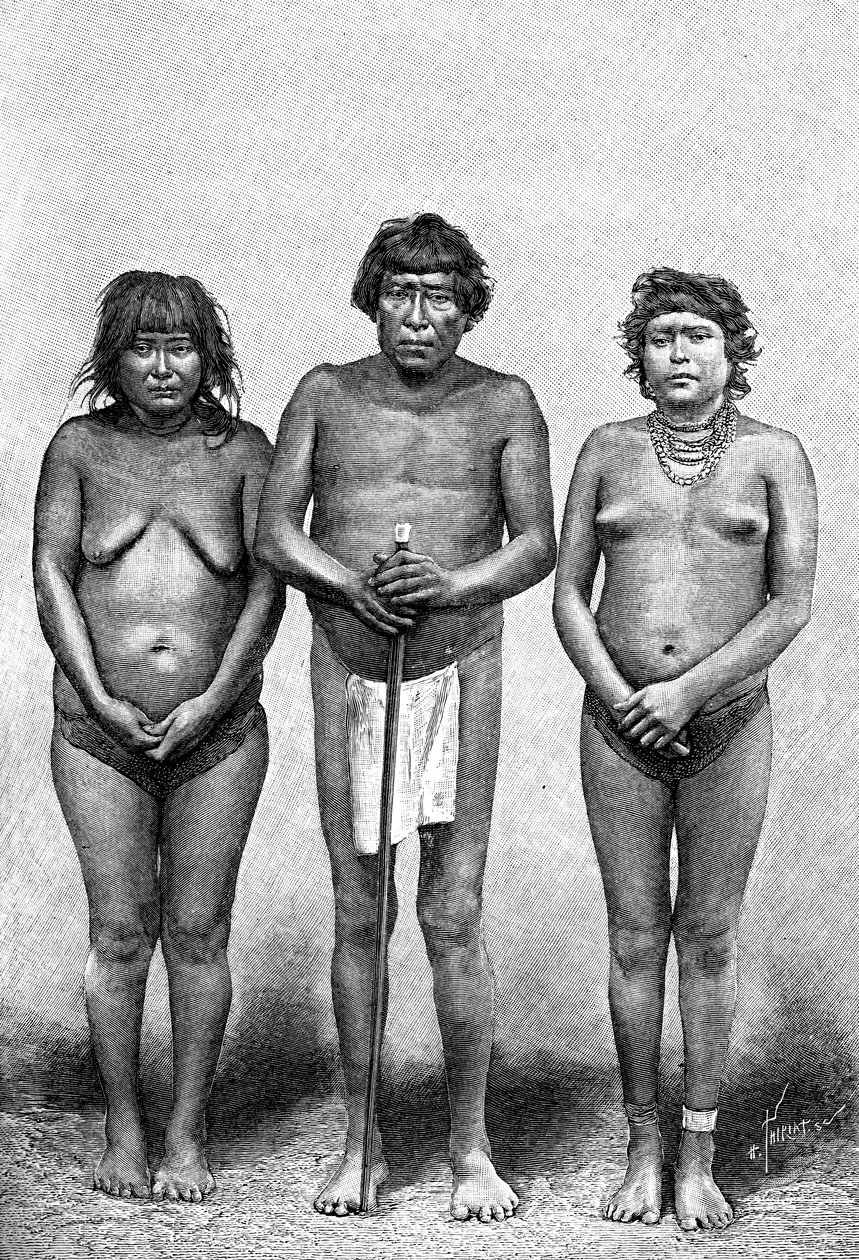 Drie Guarauni-indianen, Venezuela, 1895 door Unbekannt