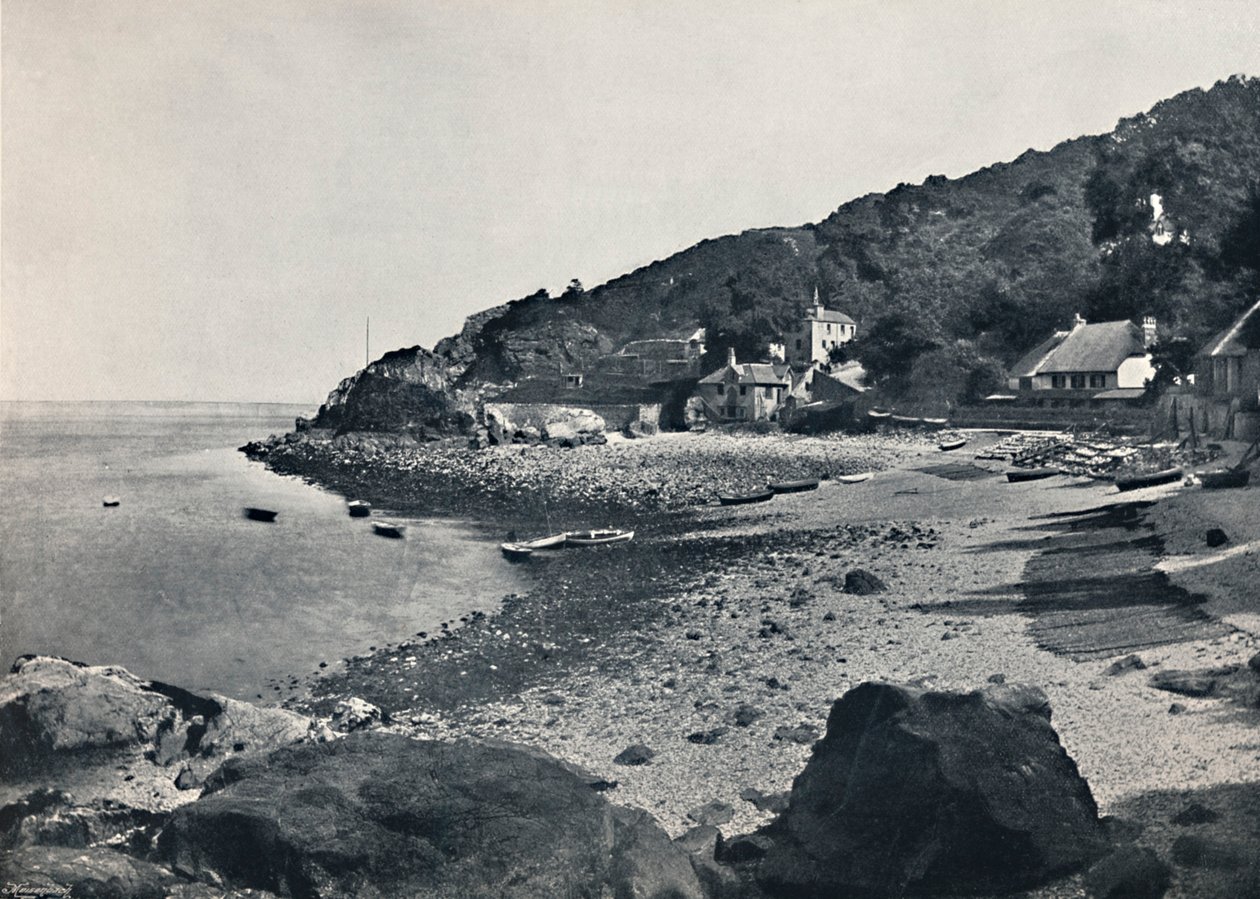 Torquay - Het strand, Babbicombe, 1895 door Unbekannt