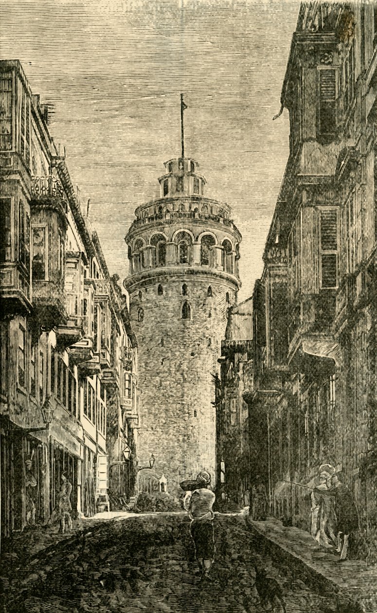 Toren van Galata, Constantinopel, 1890 door Unbekannt