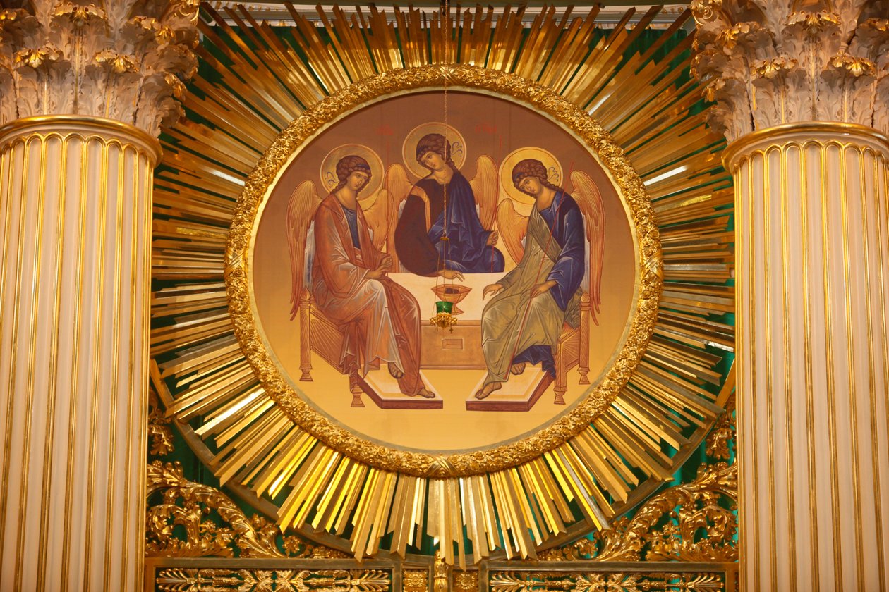 Trinity Kathedraal; Het iconostase; Sint-Petersburg Rusland door Unbekannt