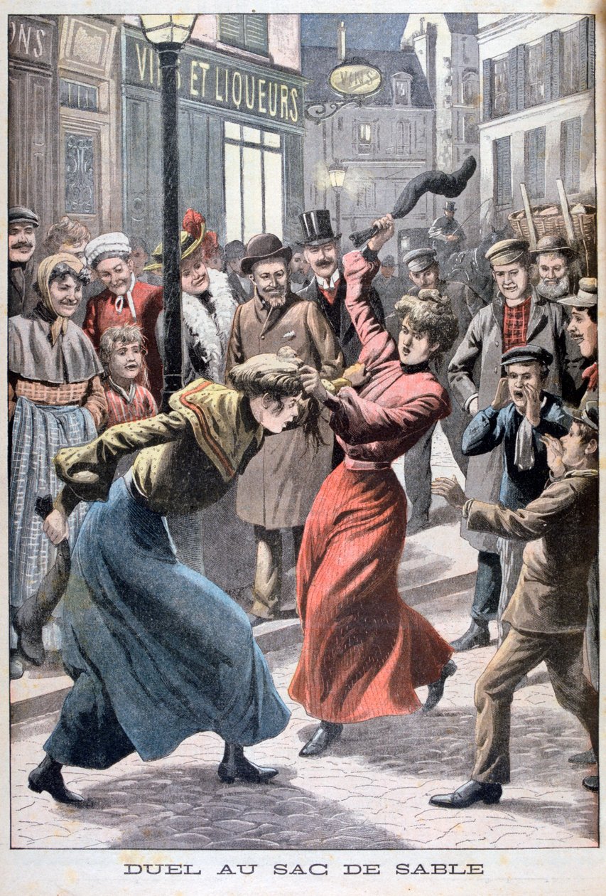 Twee vrouwen vechten met zandzakken, 1903 door Unbekannt
