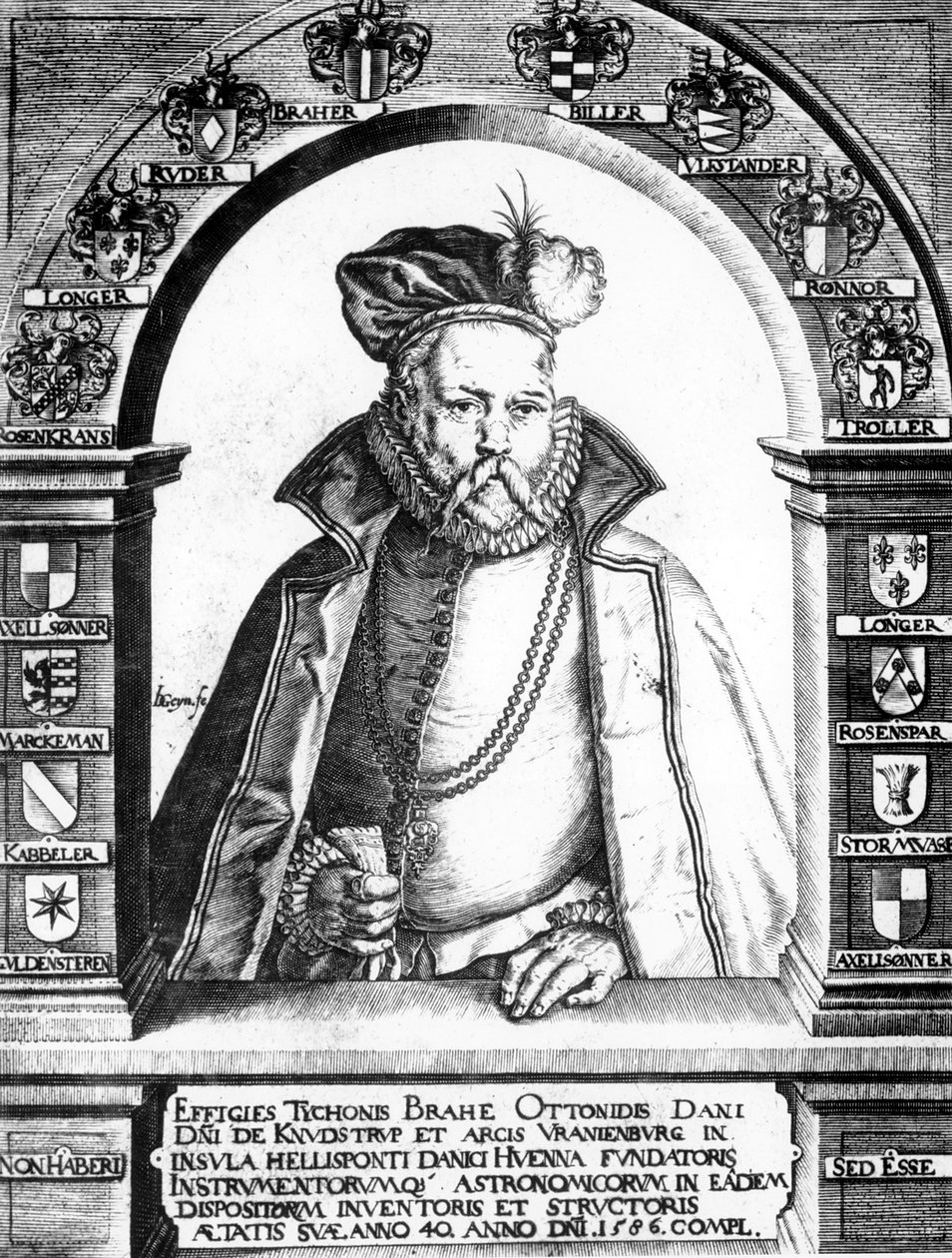 Tycho Brahe, Deense astronoom, ca. 1586 door Unbekannt