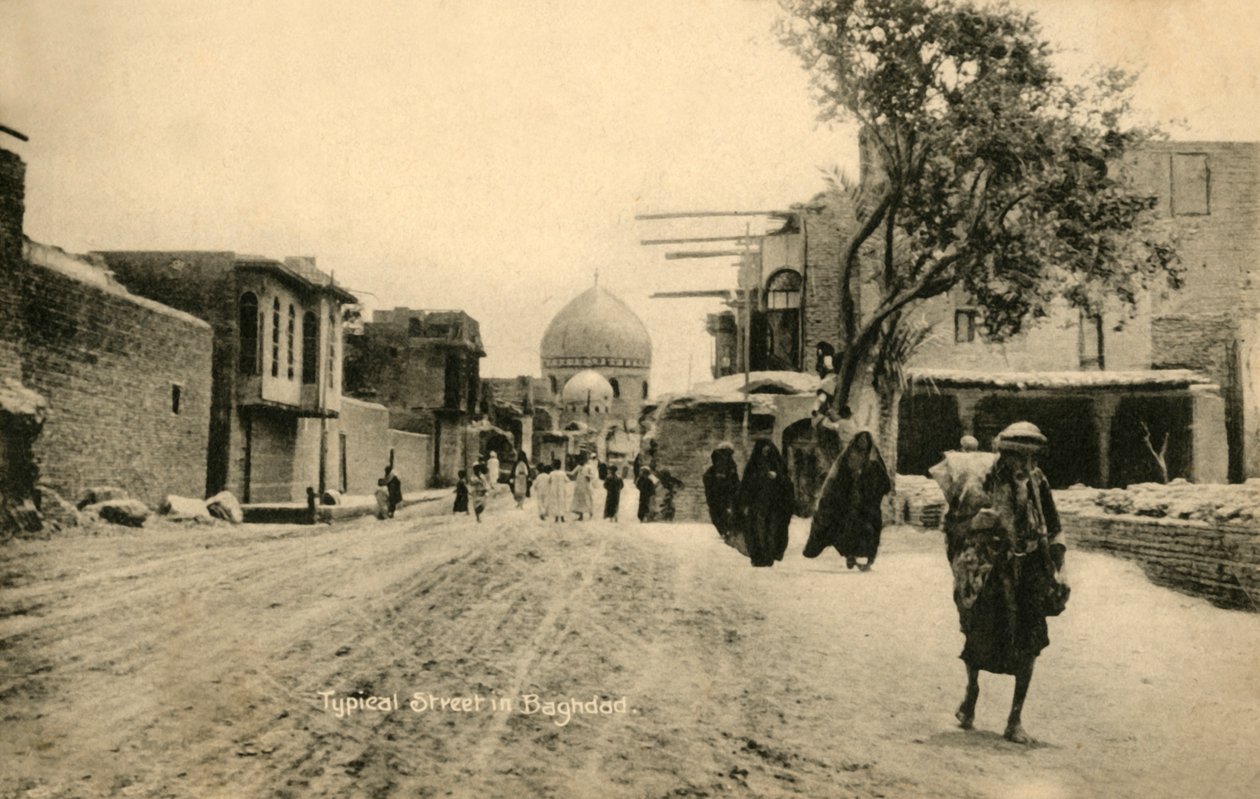 Typische straat in Bagdad, ca. 1918-ca. 1939 door Unbekannt
