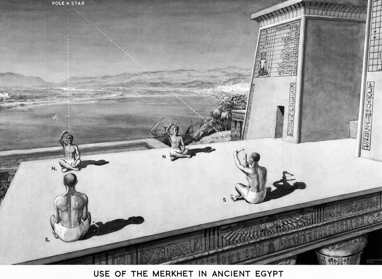 Gebruik van de Merkhet in het oude Egypte door Unbekannt