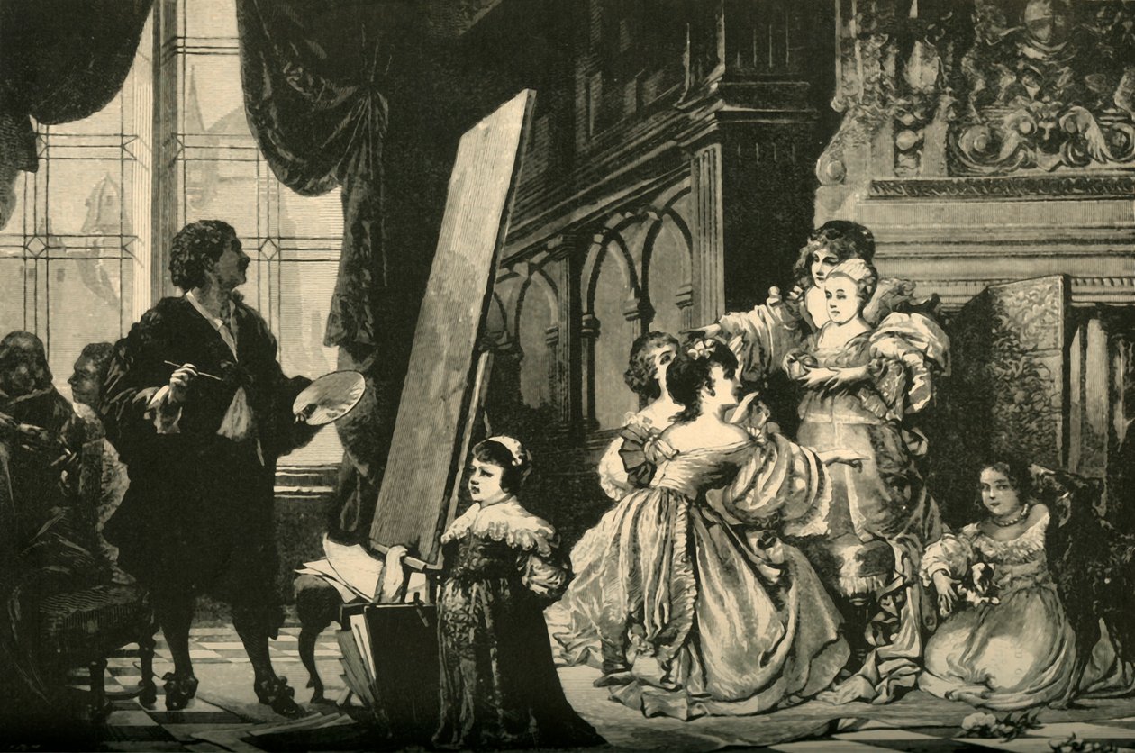 Vandyck schildert de kinderen van Karel I, 1883 door Unbekannt