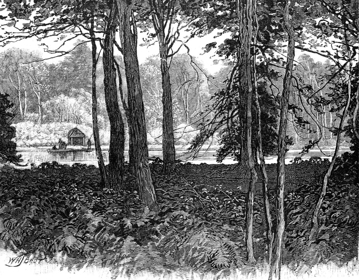 Uitzicht in Claremont Park, Surrey, 1900 door Unbekannt