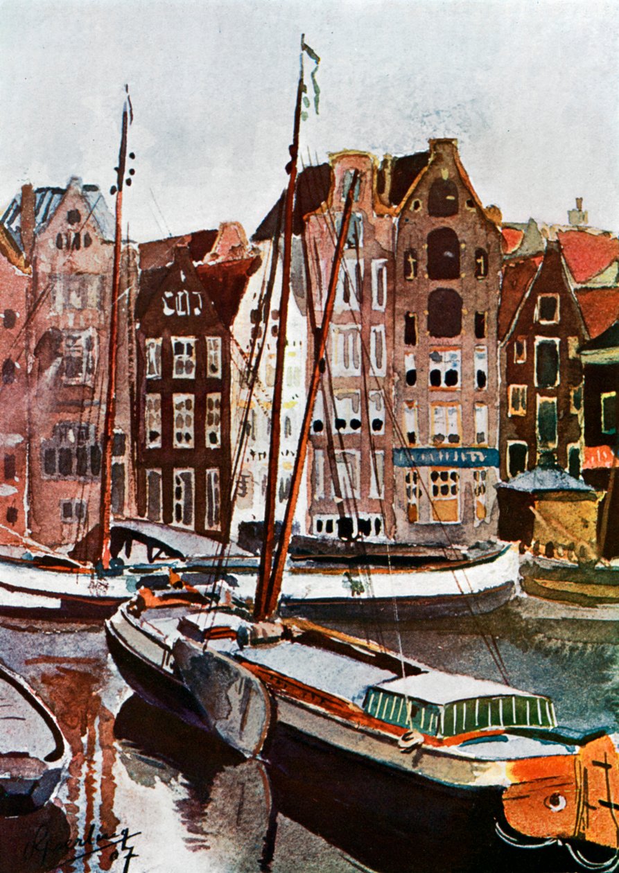 Zicht op Amsterdam, 1907 1911-1912 door Unbekannt