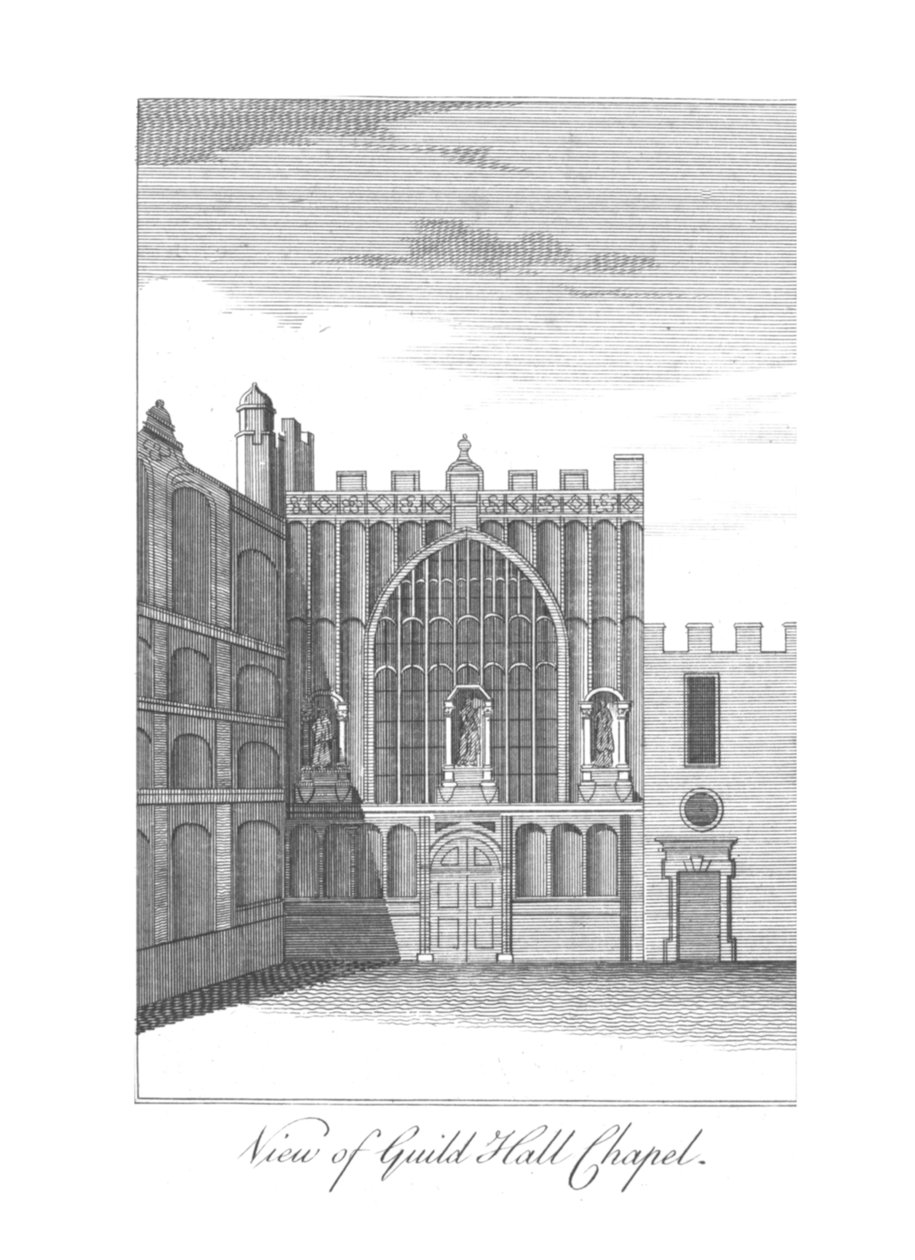 Uitzicht op Guild Hall Chapel door Unbekannt