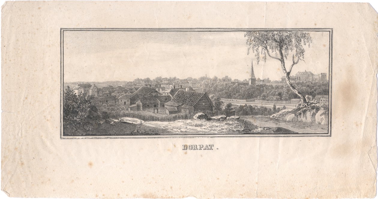 Uitzicht op Tartu, 1800 door Unbekannt