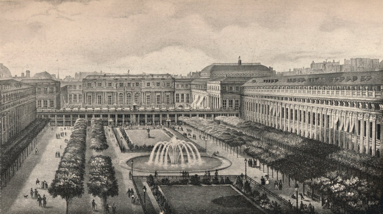 Uitzicht op het Palais-Royal in 1834 door Unbekannt