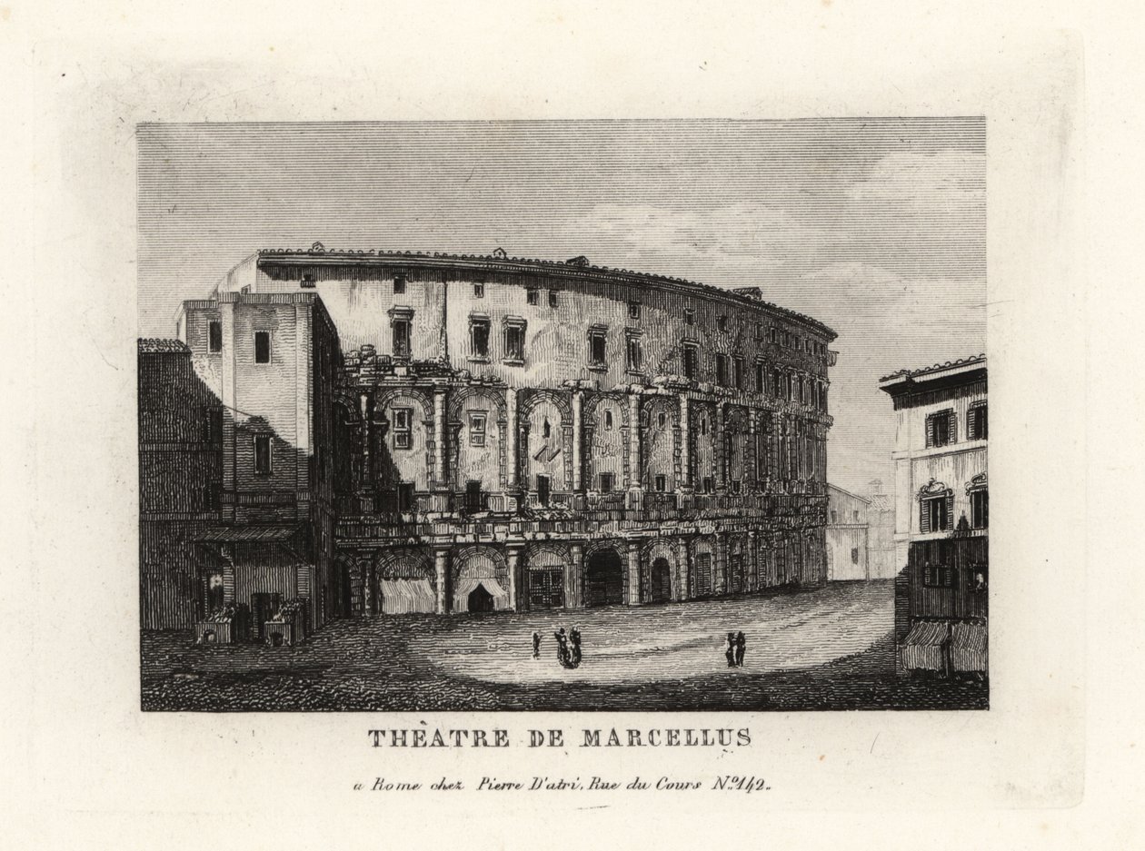 Uitzicht op het Theater van Marcellus, Rome door Unbekannt