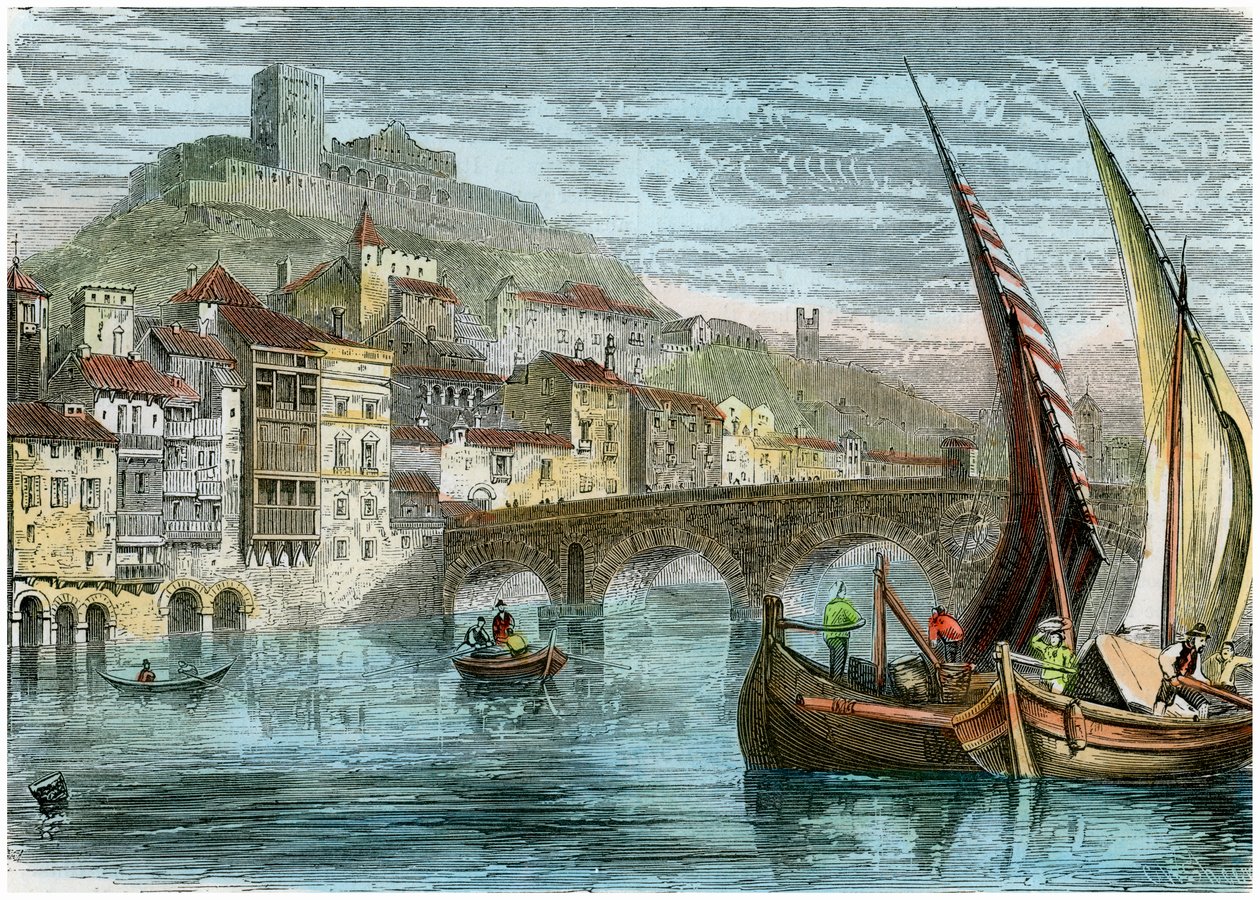 Uitzicht op de stad Verona, Italië, ca. 1880 door Unbekannt